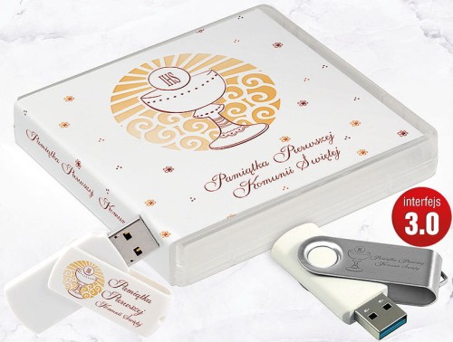 Pamiątka Pierwszej Komunii Świętej - USB BOX z pendrive, wzór PK6011