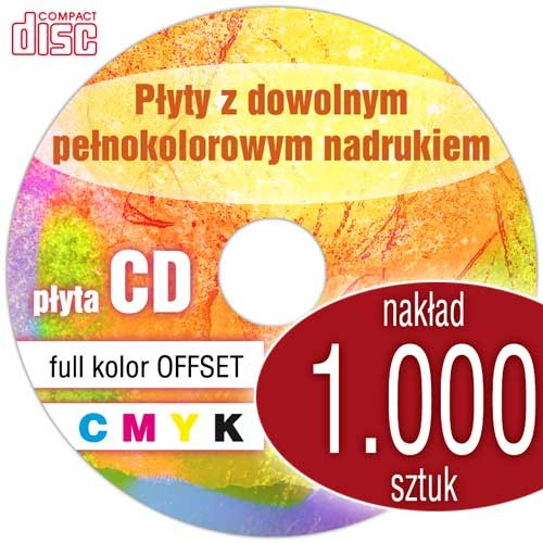 Płyty CD z pełnokolorowym nadrukiem offsetowym - 1.000 szt.