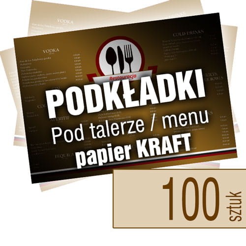 Podkładki ekologiczne KRAFT pod talerze - 100 szt.
