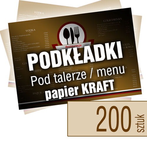 Podkładki ekologiczne KRAFT pod talerze - 200 szt.