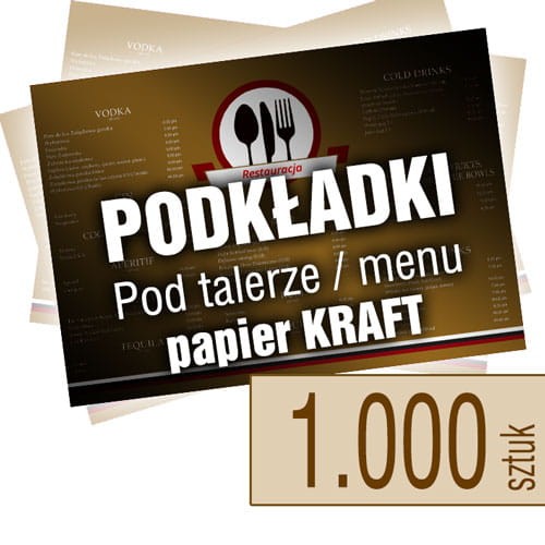 Podkładki ekologiczne KRAFT pod talerze - 1.000 szt.