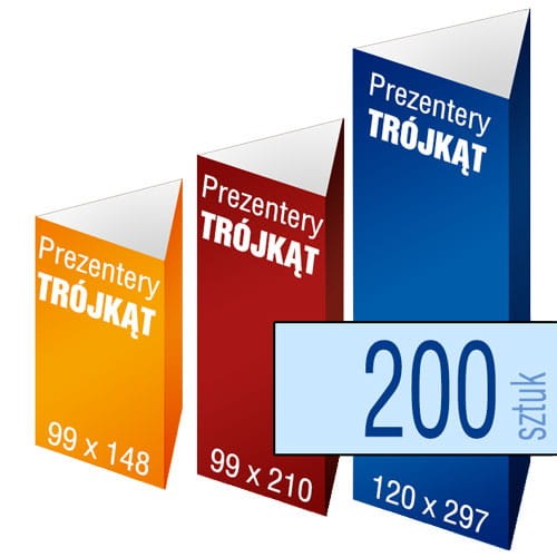 PREZENTER na stoliki TRÓJKĄTNY - 200 szt.