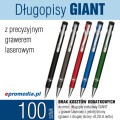 Długopisy metalowe GIANT z grawerem - komplet 100 szt.