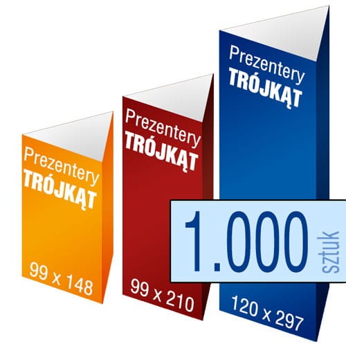 PREZENTER na stoliki TRÓJKĄTNY - 1.000 szt.