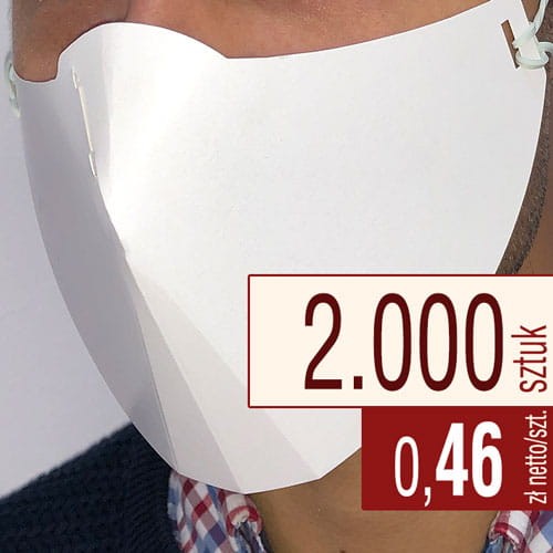 maseczki kartonowe białe lub z nadrukiem - ATRAKCYJNA CENA