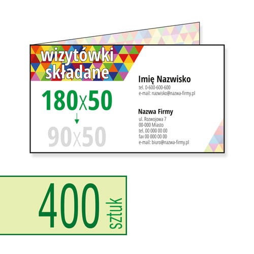 Wizytówki składane 180x50 do 90x50 mm - w atrakcyjnej niskiej cenie