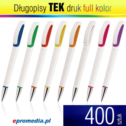 Długopisy TEK z nadrukiem pełnkolorowym - 400 szt.