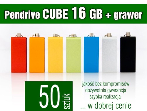 Pendrive CUBE 16 GB z grawerem - komplet 50 szt.