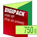 Digipacki 6P - dwułamowe, z tacką po prawej stronie - druk pełnokolorowy CMYK + uszlachetnienie folią błysk lub mat bez dopłaty - 750 szt.