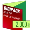 Digipacki 6P - dwułamowe, z tacką po prawej stronie - druk pełnokolorowy CMYK + uszlachetnienie folią błysk lub mat bez dopłaty - 2.000 szt.