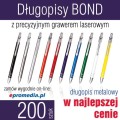 Długopisy metalowe BOND z grawerem - ATRAKCYJNA CENA