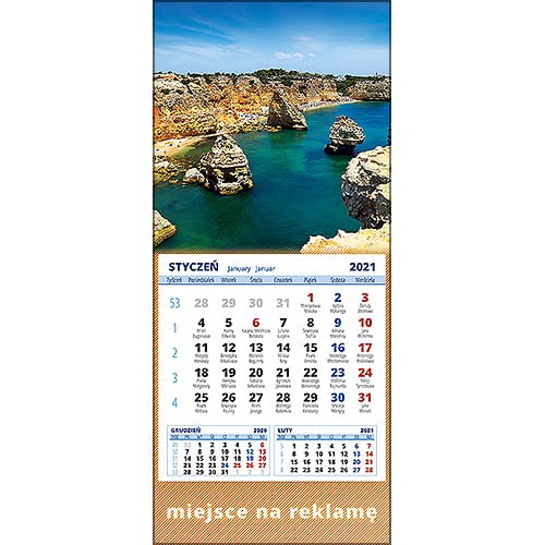 Kalendarze magnetyczne na lodówkę lub kalendarze ścienne MINI - wzór: KM1-011