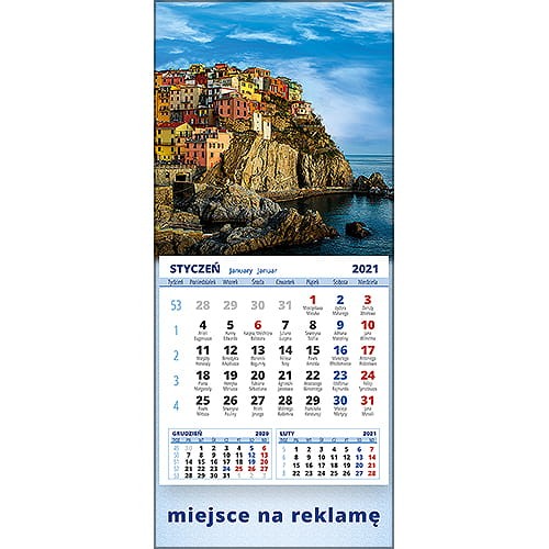 Kalendarze magnetyczne na lodówkę lub kalendarze ścienne MINI - wzór: KM1-019