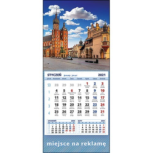 Kalendarze magnetyczne na lodówkę lub kalendarze ścienne MINI - wzór: KM1-032