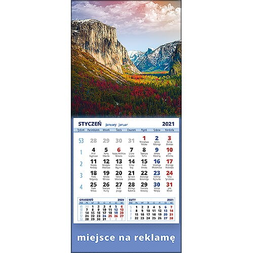 Kalendarze magnetyczne na lodówkę lub kalendarze ścienne MINI - wzór: KM1-038