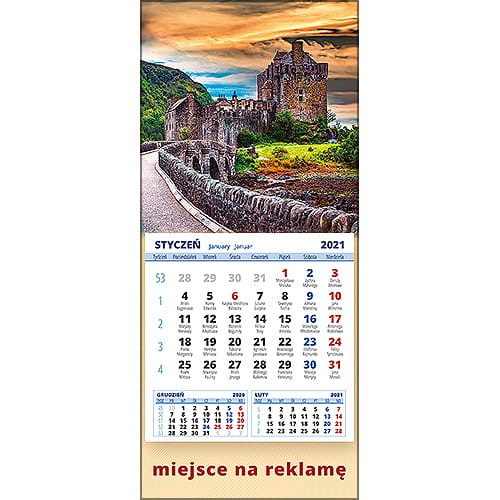 Kalendarze magnetyczne na lodówkę lub kalendarze ścienne MINI - wzór: KM1-045