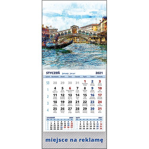 Kalendarze magnetyczne na lodówkę lub kalendarze ścienne MINI - wzór: KM1-049