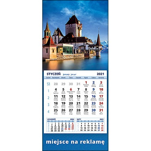 Kalendarze magnetyczne na lodówkę lub kalendarze ścienne MINI - wzór: KM1-051