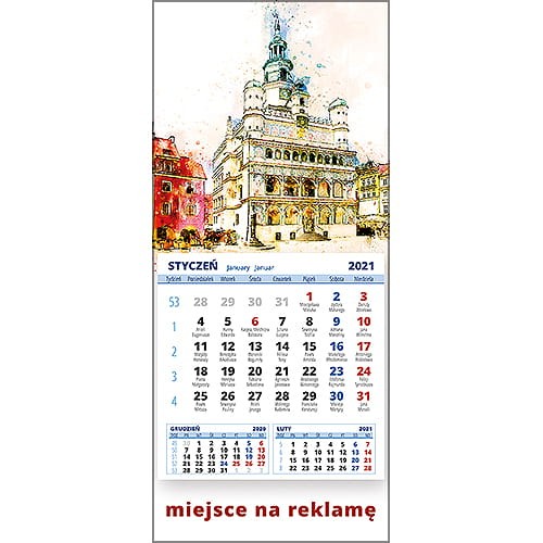 Kalendarze magnetyczne na lodówkę lub kalendarze ścienne MINI - wzór: KM1-068
