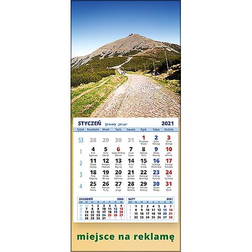 Kalendarze magnetyczne na lodówkę lub kalendarze ścienne MINI - wzór: KM1-069