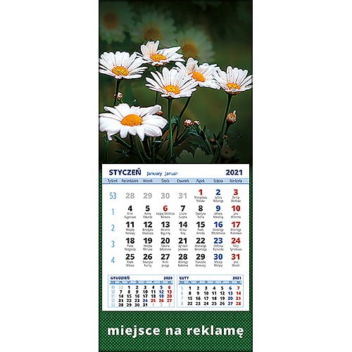 Kalendarze magnetyczne na lodówkę lub kalendarze ścienne MINI - wzór: KM1-072