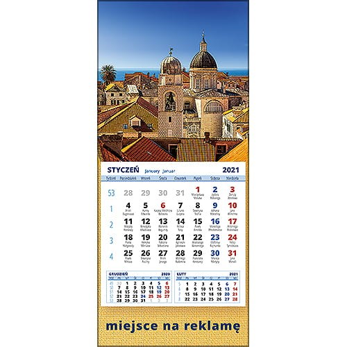 Kalendarze magnetyczne na lodówkę lub kalendarze ścienne MINI - wzór: KM1-077