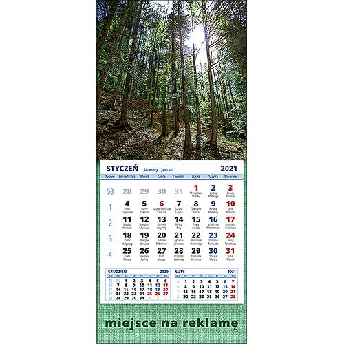 Kalendarze magnetyczne na lodówkę lub kalendarze ścienne MINI - wzór: KM1-078
