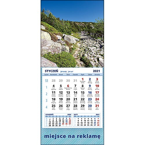 Kalendarze magnetyczne na lodówkę lub kalendarze ścienne MINI - wzór: KM1-082