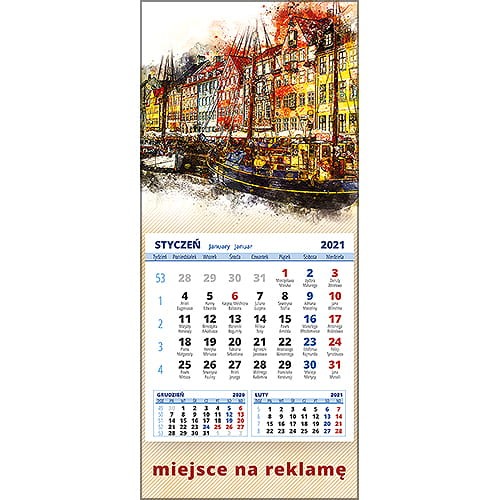 Kalendarze magnetyczne na lodówkę lub kalendarze ścienne MINI - wzór: KM1-084