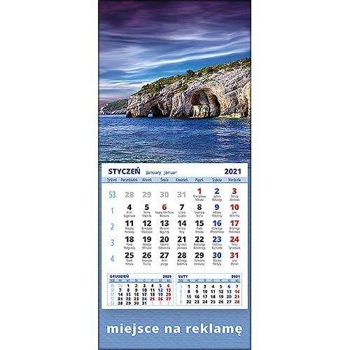 Kalendarze magnetyczne na lodówkę lub kalendarze ścienne MINI - wzór: KM1-085