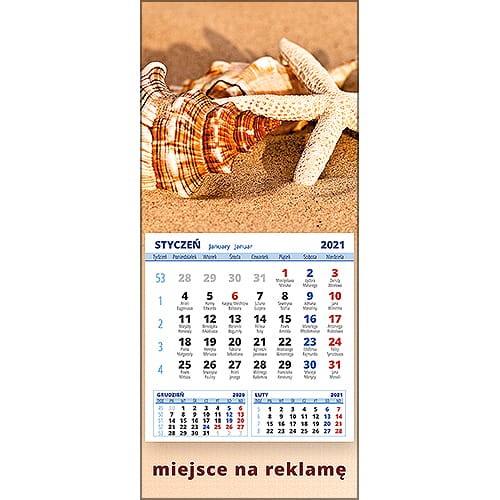 Kalendarze magnetyczne na lodówkę lub kalendarze ścienne MINI - wzór: KM1-088