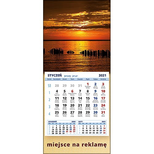 Kalendarze magnetyczne na lodówkę lub kalendarze ścienne MINI - wzór: KM1-089