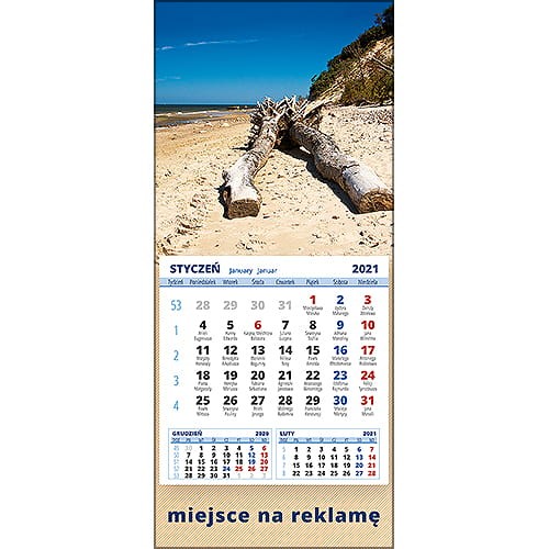 Kalendarze magnetyczne na lodówkę lub kalendarze ścienne MINI - wzór: KM1-093