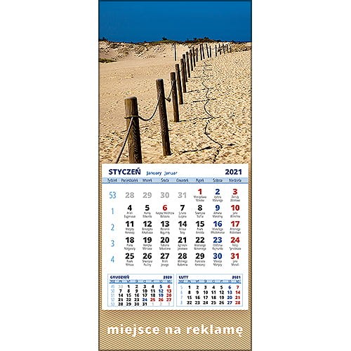 Kalendarze magnetyczne na lodówkę lub kalendarze ścienne MINI - wzór: KM1-099