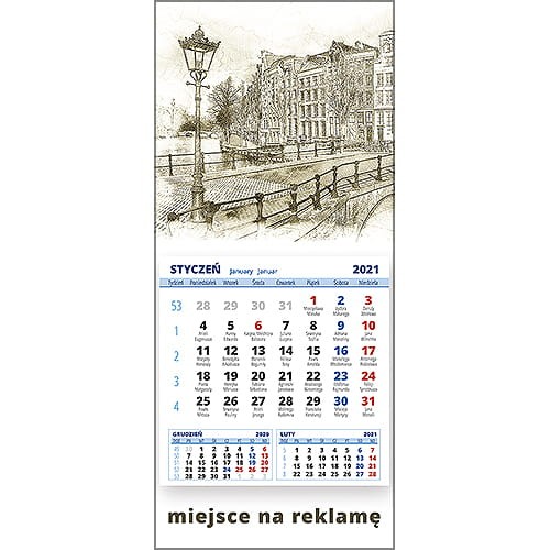 Kalendarze magnetyczne na lodówkę lub kalendarze ścienne MINI - wzór: KM1-104