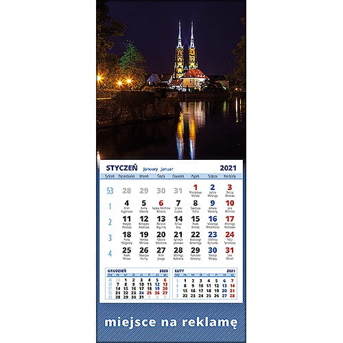 Kalendarze magnetyczne na lodówkę lub kalendarze ścienne MINI - wzór: KM1-106