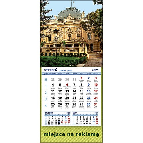Kalendarze magnetyczne na lodówkę lub kalendarze ścienne MINI - wzór: KM1-107