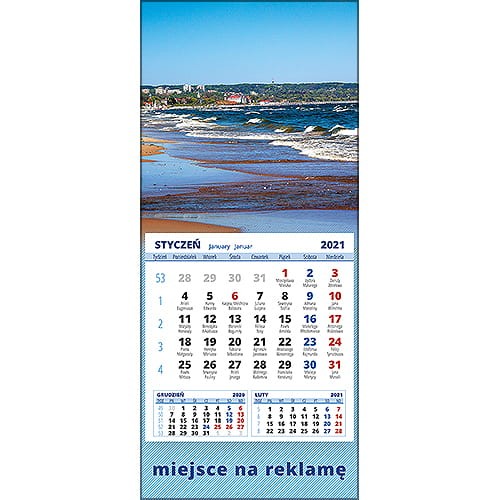 Kalendarze magnetyczne na lodówkę lub kalendarze ścienne MINI - wzór: KM1-108