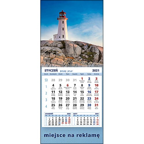 Kalendarze magnetyczne na lodówkę lub kalendarze ścienne MINI - wzór: KM1-112