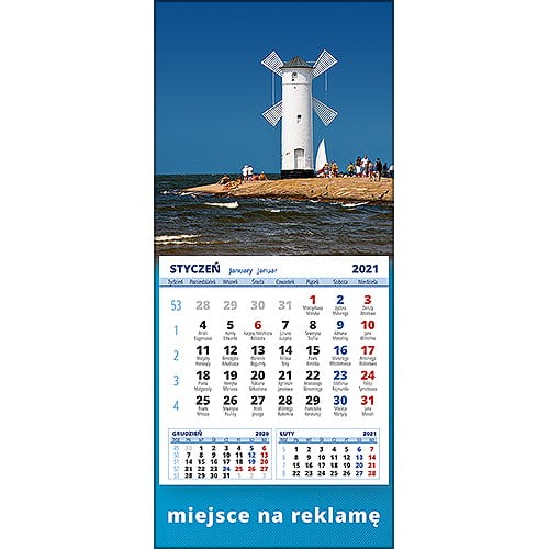 Kalendarze magnetyczne na lodówkę lub kalendarze ścienne MINI - wzór: KM1-115