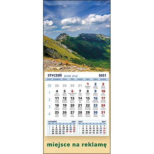 Kalendarze magnetyczne na lodówkę lub kalendarze ścienne MINI - wzór: KM1-118