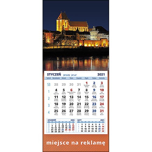 Kalendarze magnetyczne na lodówkę lub kalendarze ścienne MINI - wzór: KM1-127