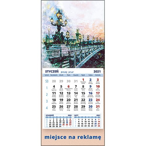 Kalendarze magnetyczne na lodówkę lub kalendarze ścienne MINI - wzór: KM1-129