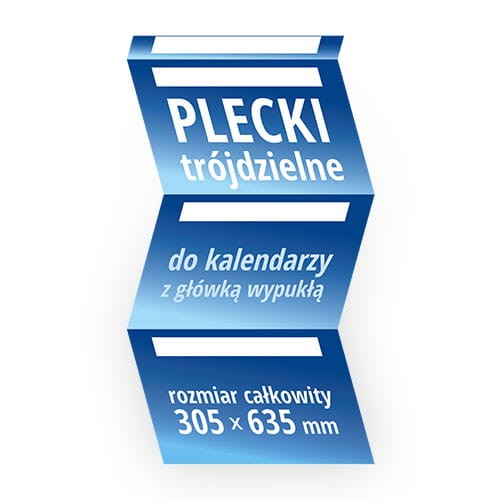 Plecki do kalendarzy trójdzielnych (pod wypukłą główkę)