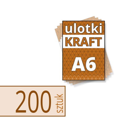 Ulotki na brązowym papierze KRAFT - A6 w atrakcyjnej niskiej cenie, z drukiem białym