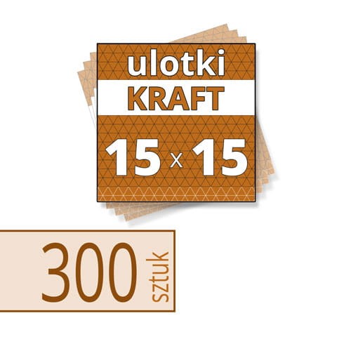 Ulotki na brązowym papierze KRAFT - 15x15 cm w atrakcyjnej niskiej cenie, z drukiem białym