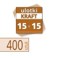 Ulotki na brązowym papierze KRAFT - 15x15 cm w atrakcyjnej niskiej cenie, z drukiem białym