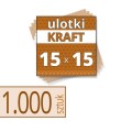 Ulotki na brązowym papierze KRAFT - 15x15 cm w atrakcyjnej niskiej cenie, z drukiem białym