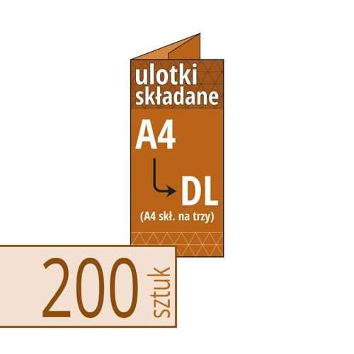 Ulotki składane brązowe EKO KRAFT - A4 do DL- w atrakcyjnej niskiej cenie, możliwy druk kolorem białym