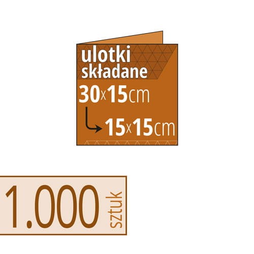 Ulotki składane brązowe EKO KRAFT - 30x15 cm do 15x15 cm - w atrakcyjnej niskiej cenie, możliwy druk kolorem białym